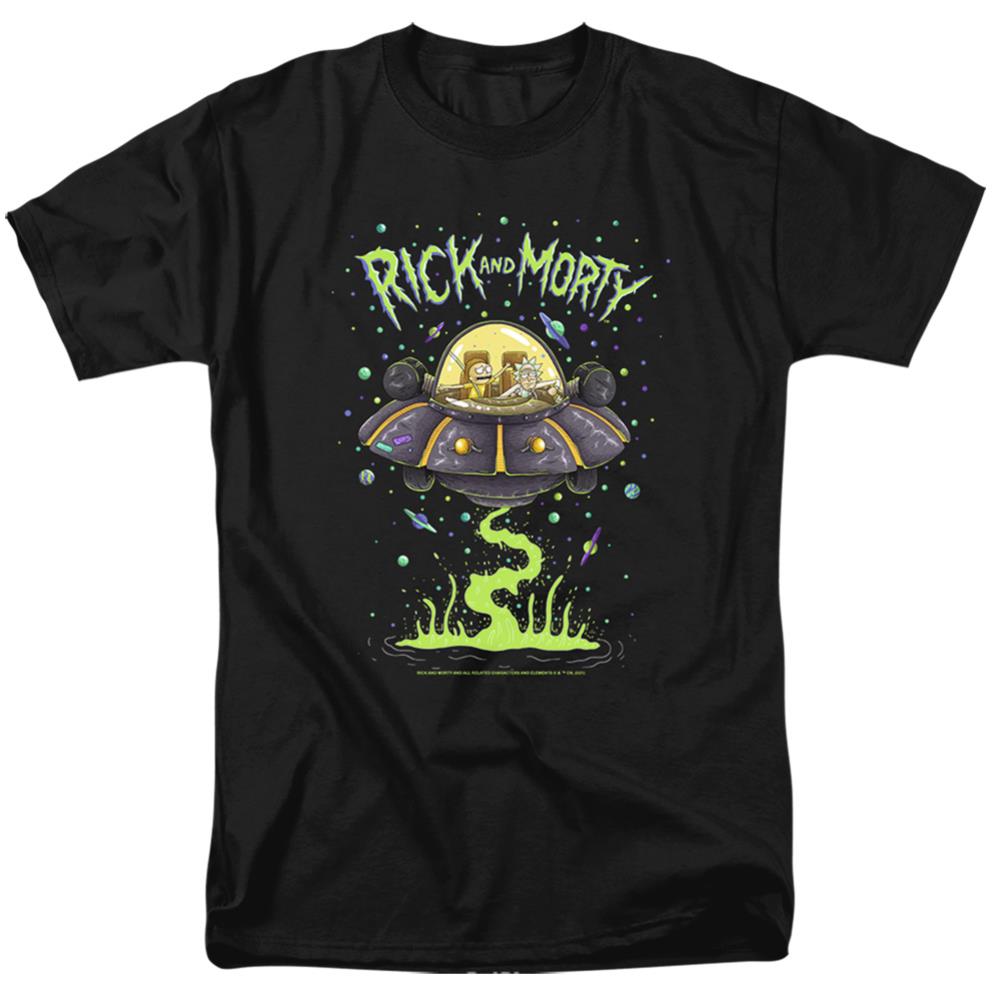 Rick And Morty Drunk Rick Ship Men's 18/1 Cotton Short-Sleeve T-Shirt