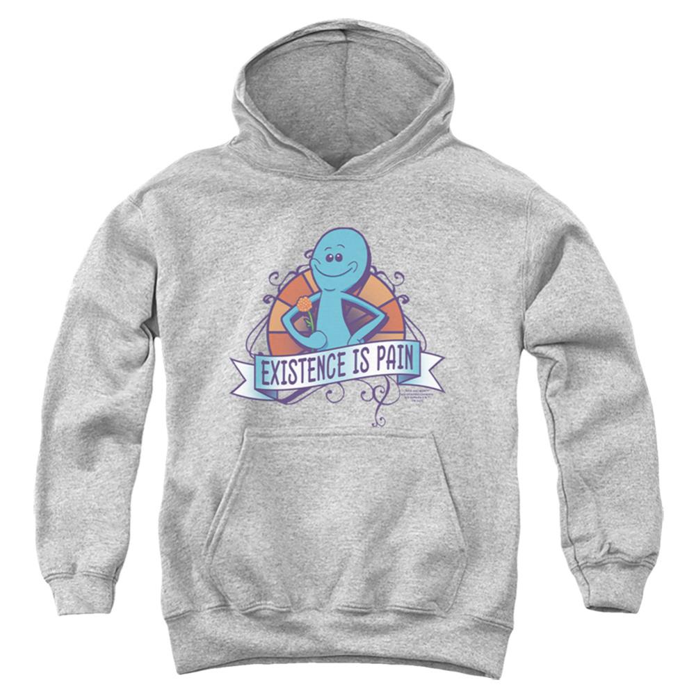 Rick And Morty Existence Is Pain Youth Cotton Poly Pull-Over Hoodie