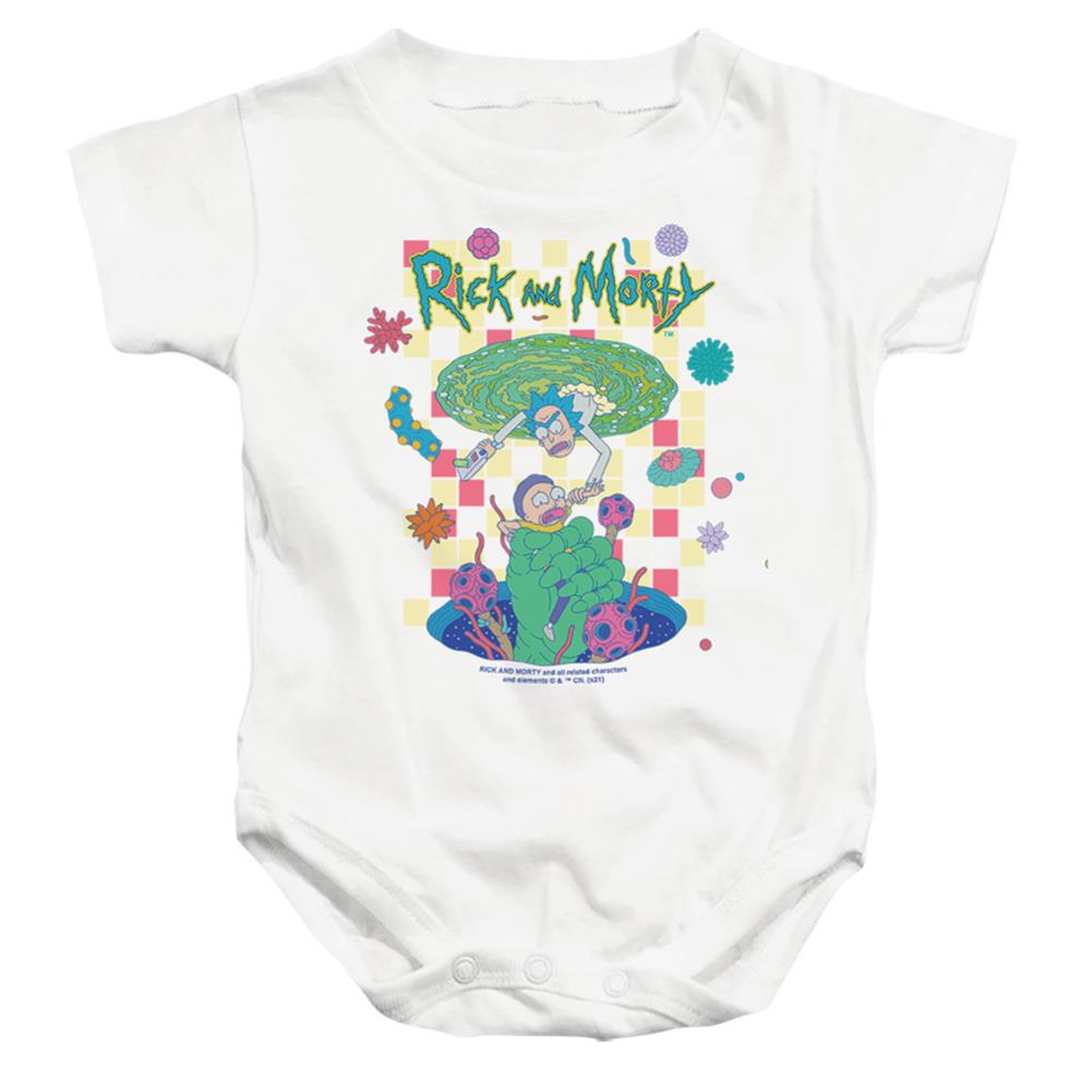 Rick And Morty Falling Portals Infant's Cotton SS Snapsuit
