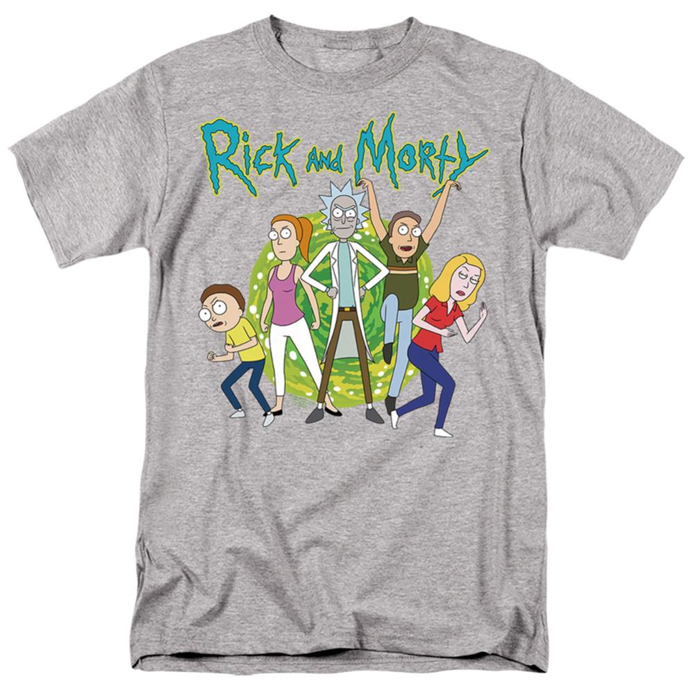 Rick And Morty Family Fights Together Men's 18/1 Cotton Short-Sleeve T-Shirt