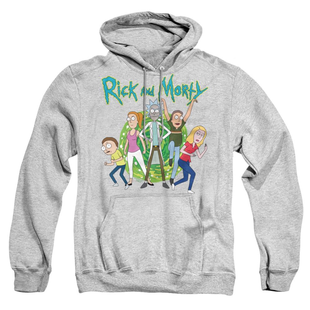 Rick And Morty Family Fights Together Men's Pull-Over 75 25 Poly Hoodie