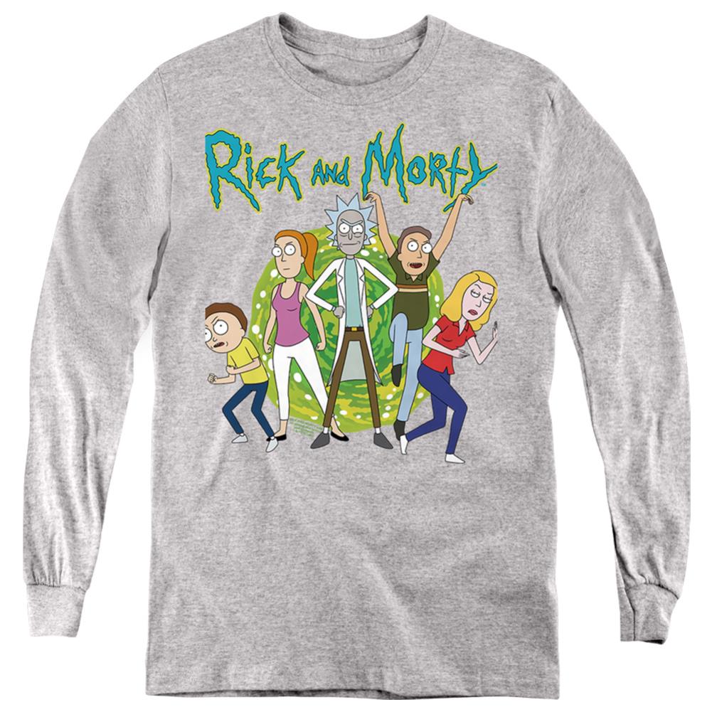 Rick And Morty Family Fights Together Youth Long-Sleeve T-Shirt