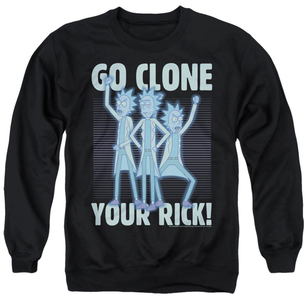 Rick And Morty Go Clone Your Rick Men's Crewneck 50 50 Poly Long-Sleeve T-Shirt