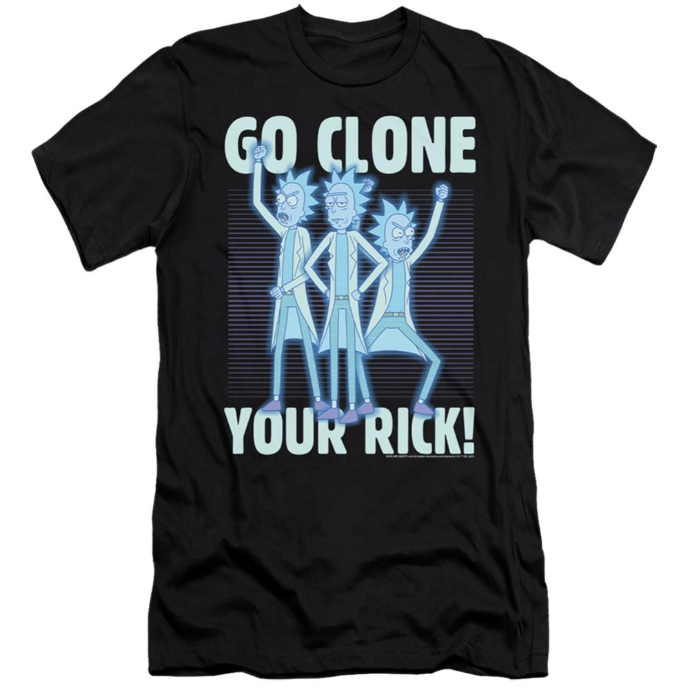 Rick And Morty Go Clone Your Rick Men's Ultra-Soft 30/1 Cotton Slim Short-Sleeve T-Shirt
