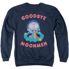 Rick And Morty Goodbye Moonmen Men's Crewneck 50 50 Poly Long-Sleeve T-Shirt