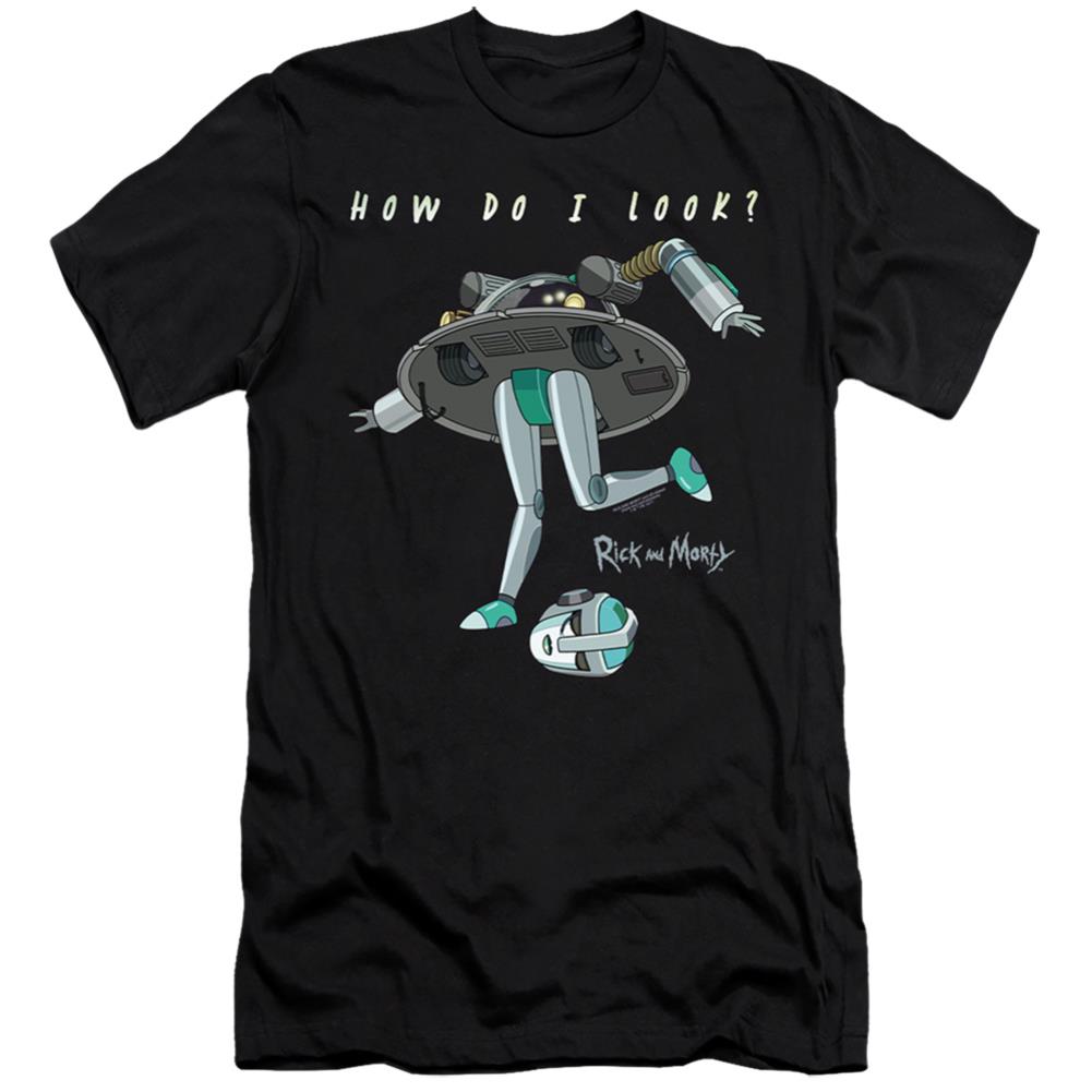 Rick And Morty How Do I Look? Men's Ultra-Soft 30/1 Cotton Slim Short-Sleeve T-Shirt