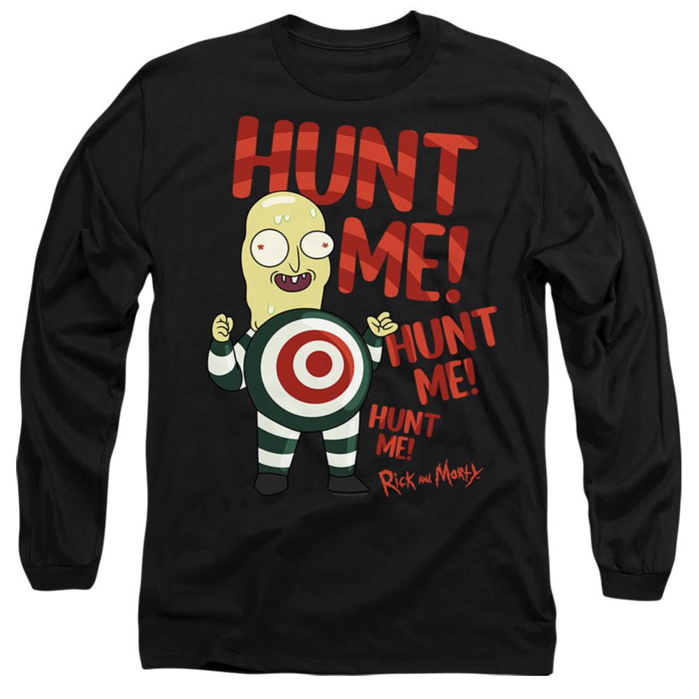 Rick And Morty Hunt Me Men's 18/1 Cotton Long-Sleeve T-Shirt