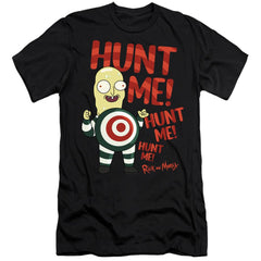 Rick And Morty Hunt Me Men's Ultra-Soft 30/1 Cotton Slim Short-Sleeve T-Shirt