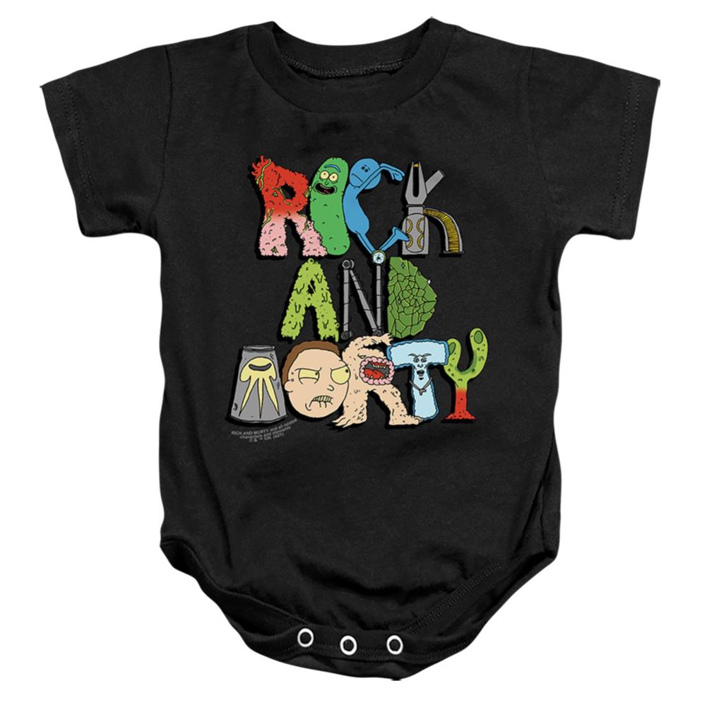 Rick And Morty Illustrated Logo Infant's Cotton SS Snapsuit