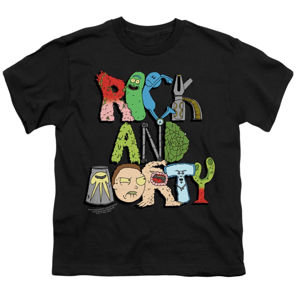 Rick And Morty Illustrated Logo Youth 18/1 100% Cotton Short-Sleeve T-Shirt