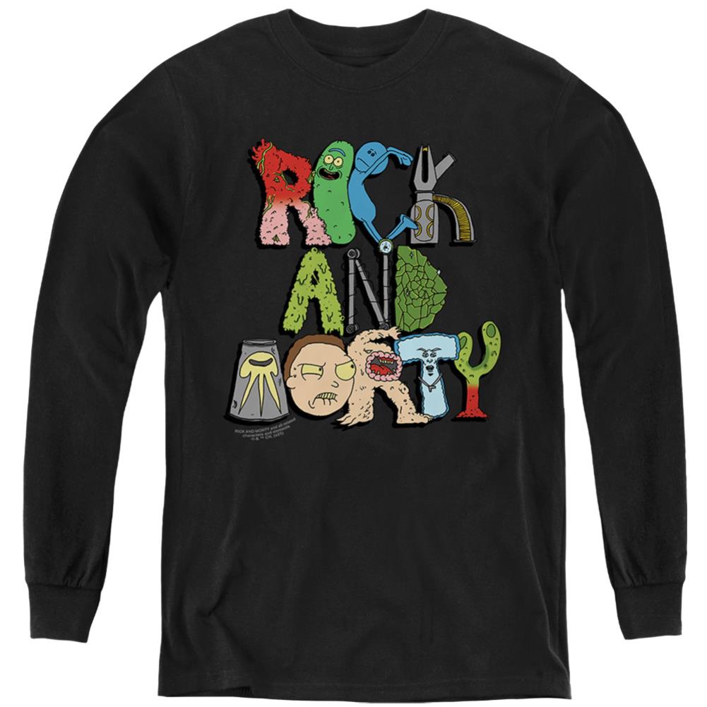 Rick And Morty Illustrated Logo Youth Long-Sleeve T-Shirt