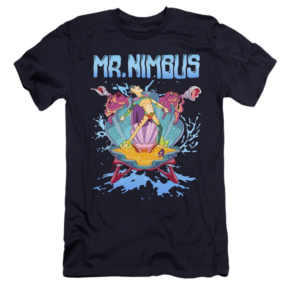Rick And Morty Mr. Nimbus Design Men's Ultra-Soft 30/1 Cotton Slim Short-Sleeve T-Shirt