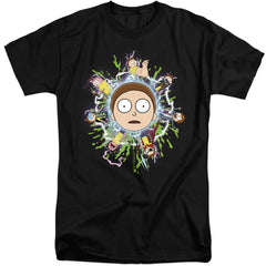 Rick And Morty Multiple Morty Men's 18/1 Tall Cotton Short-Sleeve T-Shirt