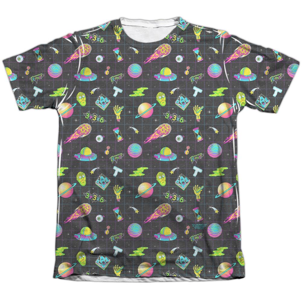 Rick And Morty Opening Icons Men's Regular Fit Poly Cotton Short-Sleeve T-Shirt