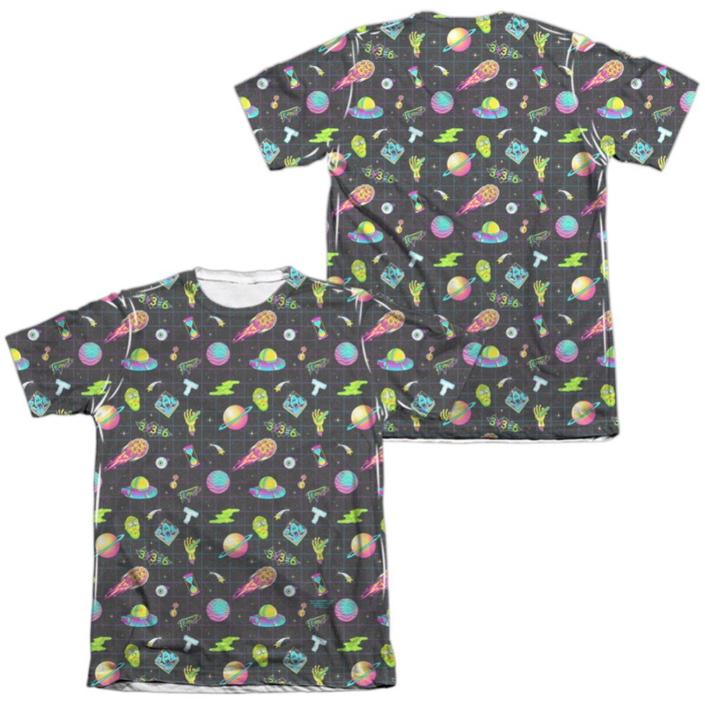 Rick And Morty Opening Icons Men's Regular Fit Poly Cotton Short-Sleeve T-Shirt