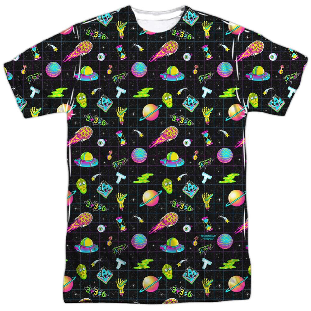 Rick And Morty Opening Icons Men's Regular Fit Polyester Short-Sleeve T-Shirt