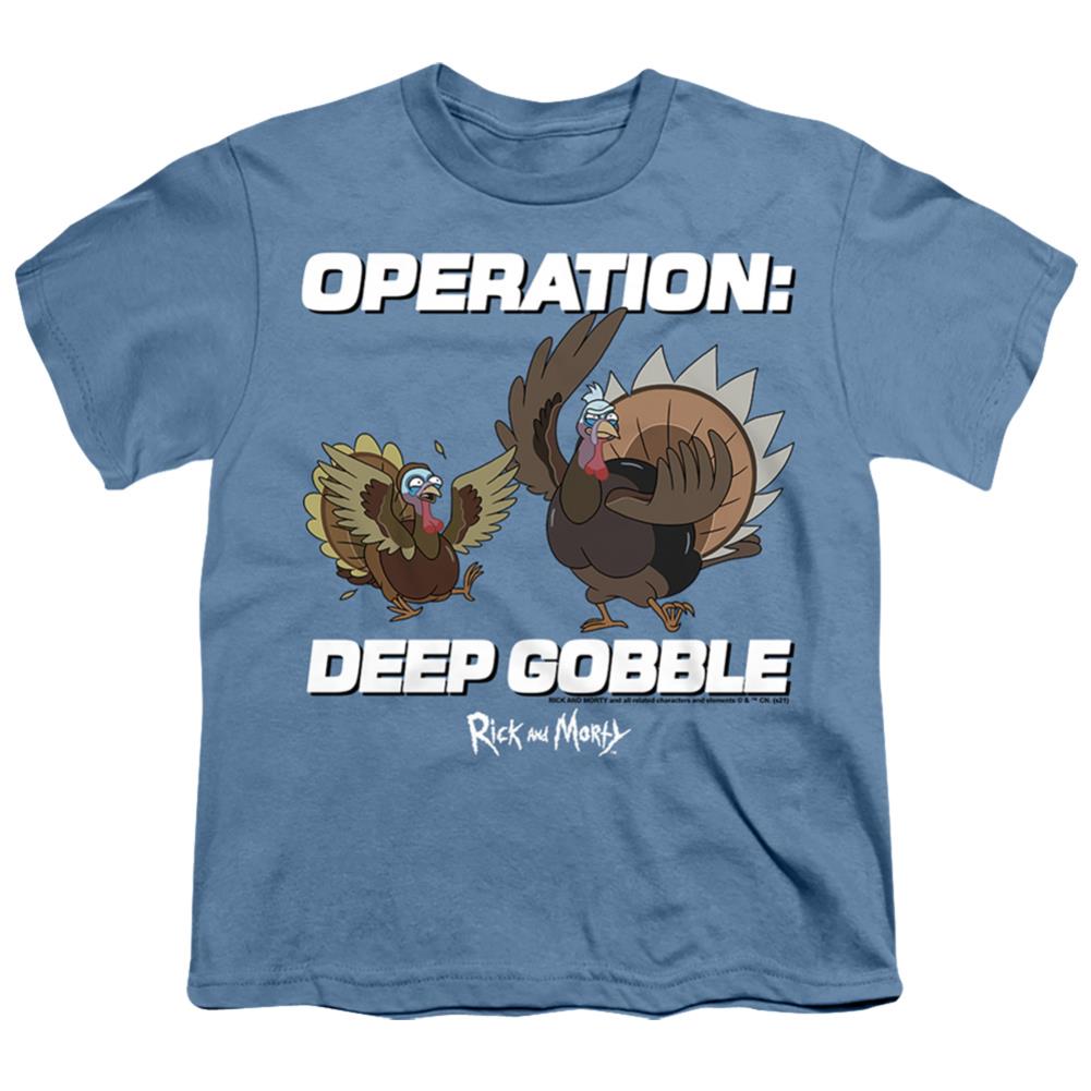 Rick And Morty Operation Deep Gobble Youth 18/1 100% Cotton Short-Sleeve T-Shirt