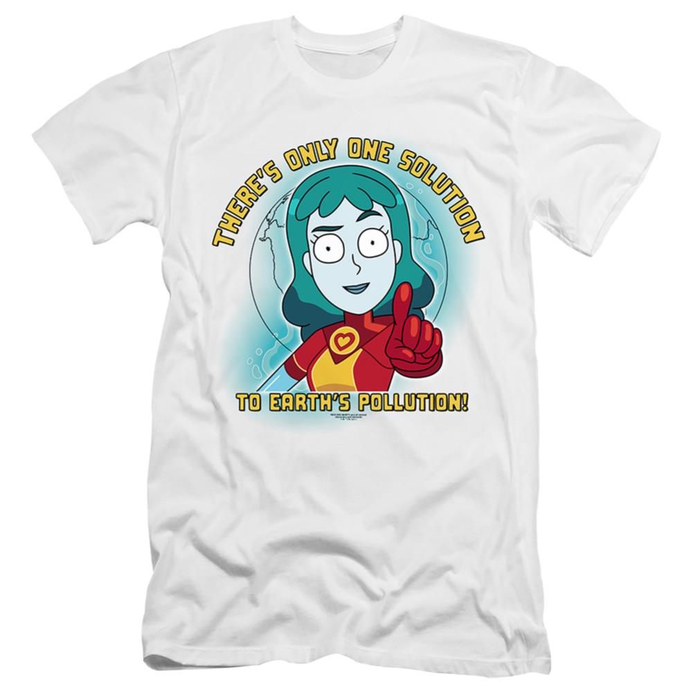 Rick And Morty Planetina Men's Ultra-Soft 30/1 Cotton Slim Short-Sleeve T-Shirt