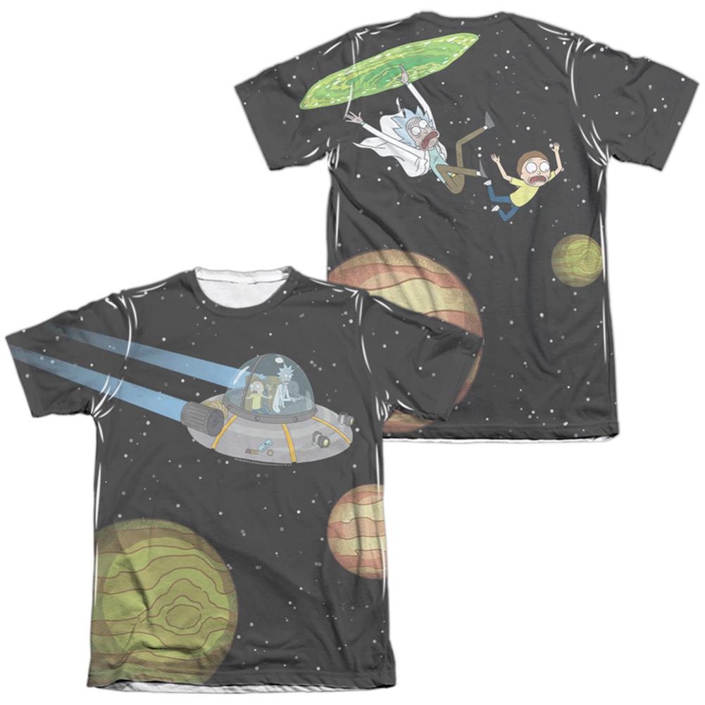 Rick And Morty Rick And Morty In Space Men's Regular Fit Poly Cotton Short-Sleeve T-Shirt