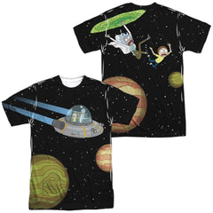 Rick And Morty Rick And Morty In Space Men's Regular Fit Polyester Short-Sleeve T-Shirt