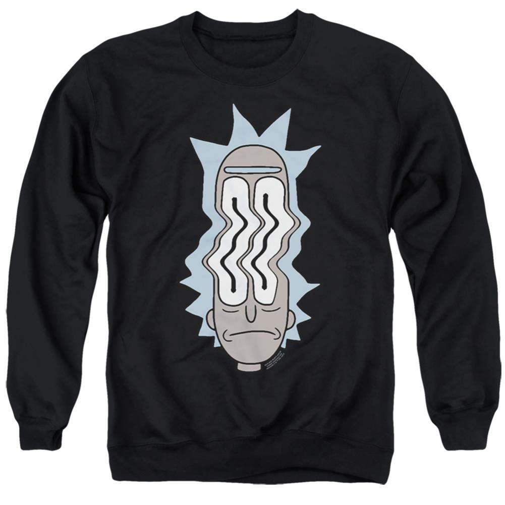 Rick And Morty Rick Waves Men's Crewneck 50 50 Poly Long-Sleeve T-Shirt