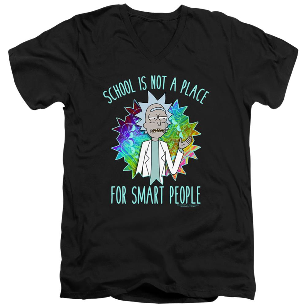 Rick And Morty School Men's 30/1 Cotton Slim V-Neck T-Shirt