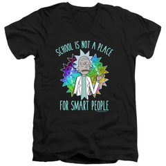 Rick And Morty School Men's 30/1 Cotton Slim V-Neck T-Shirt