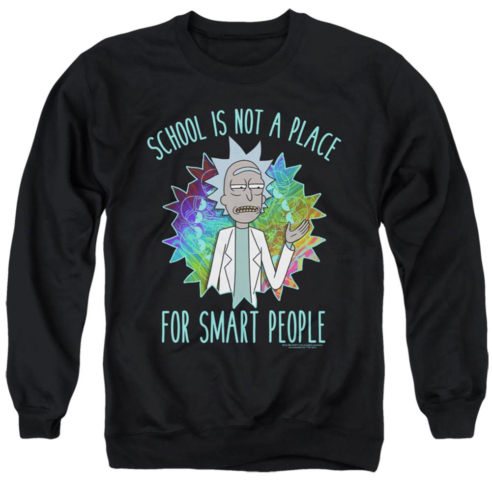 Rick And Morty School Men's Crewneck 50 50 Poly Long-Sleeve T-Shirt