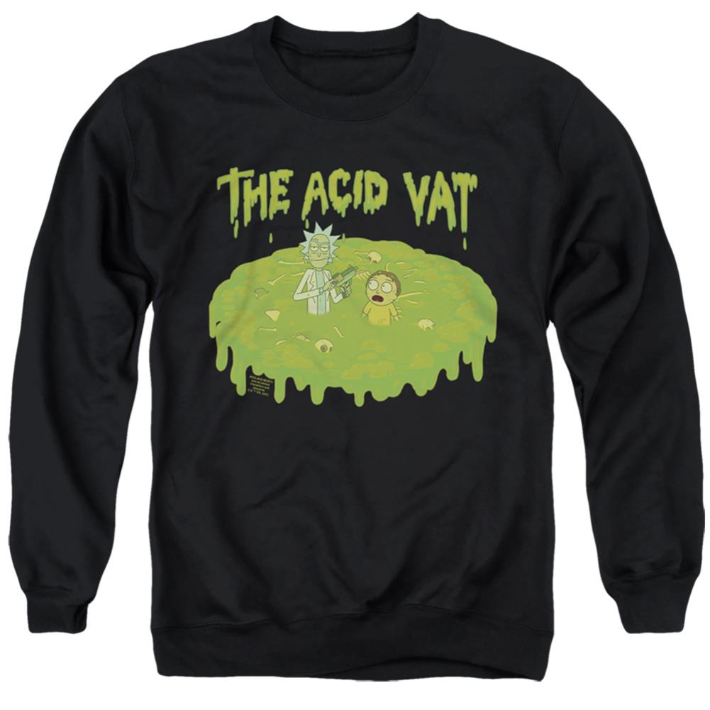 Rick And Morty The Acid Vat Men's Crewneck 50 50 Poly Long-Sleeve T-Shirt
