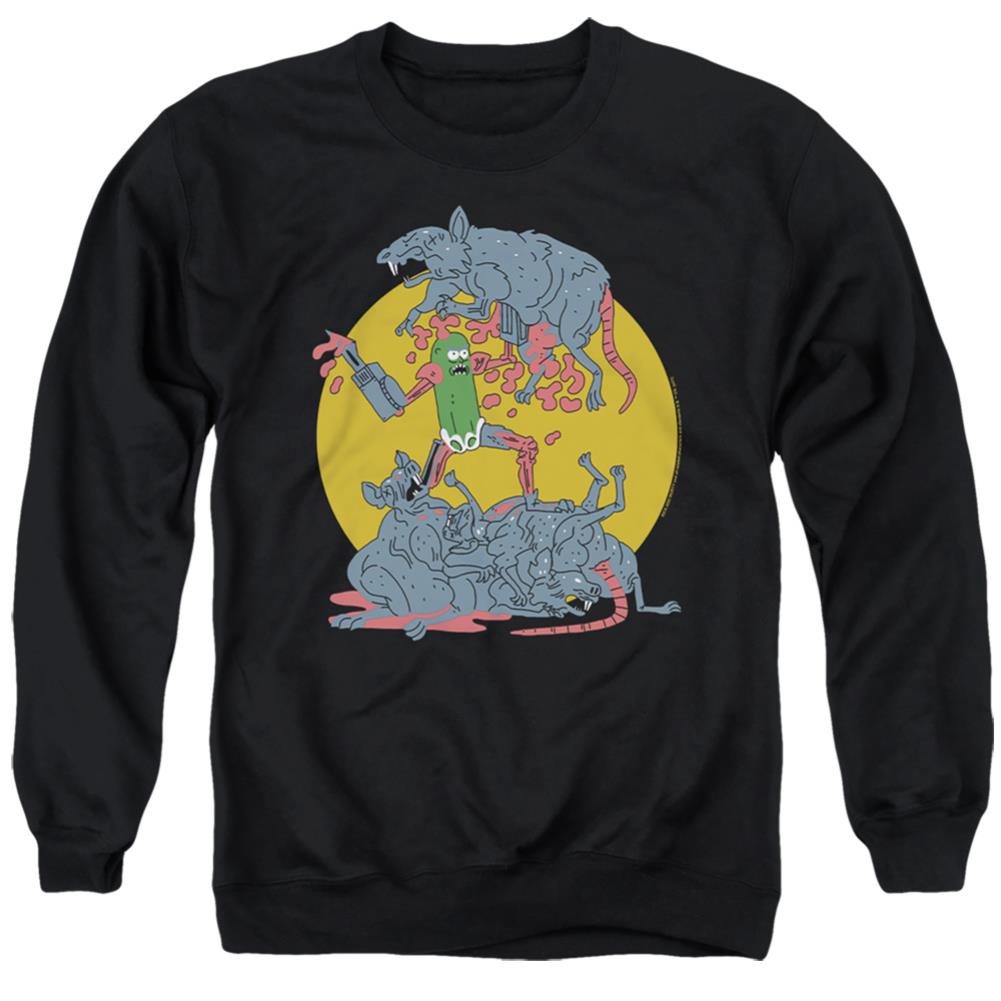 Rick And Morty The Adventures Of Pickle Rick Men's Crewneck 50 50 Poly Long-Sleeve T-Shirt
