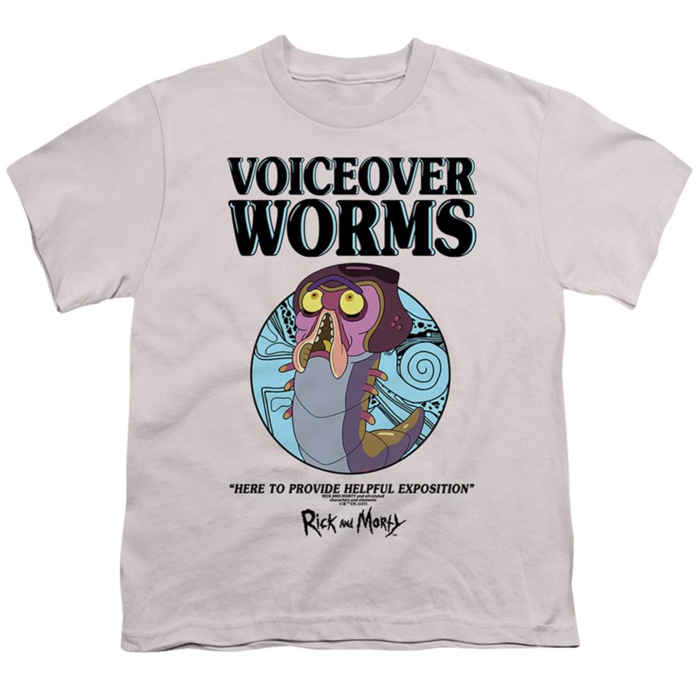 Rick And Morty Voiceover Worms Youth 18/1 100% Cotton Short-Sleeve T-Shirt