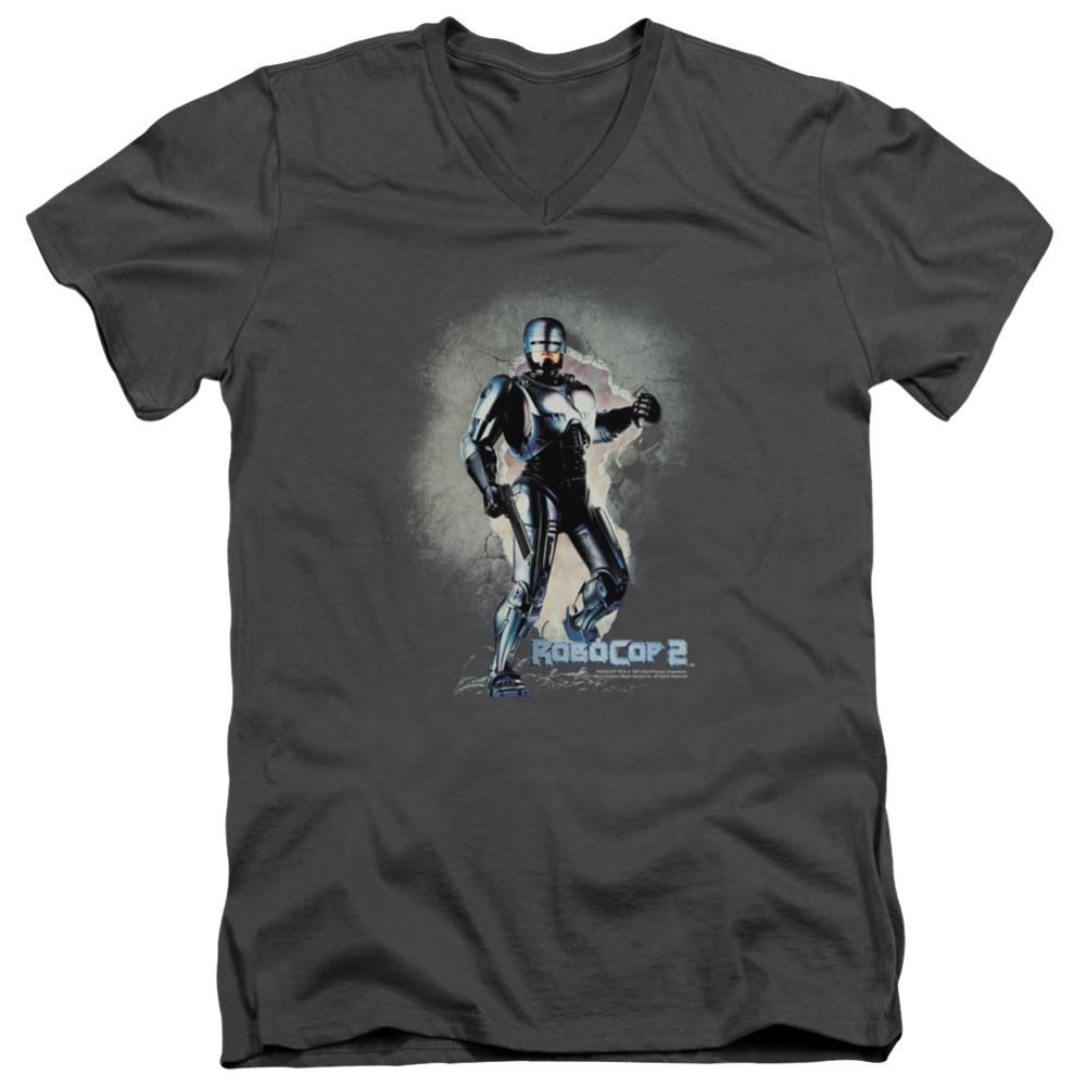 Robocop Break On Through Men's 30/1 Cotton Slim V-Neck T-Shirt