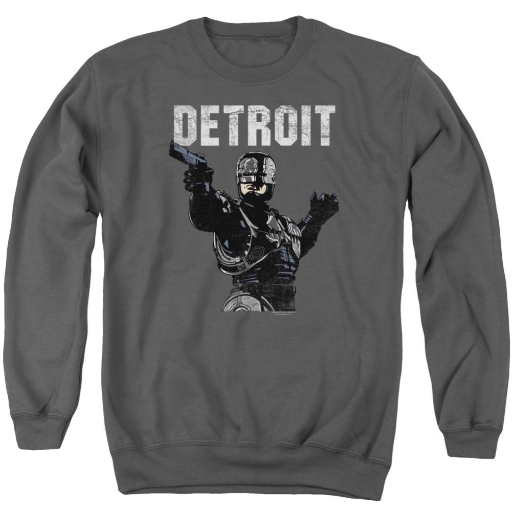 Robocop Detroit Men's Crewneck 50 50 Poly Long-Sleeve T-Shirt