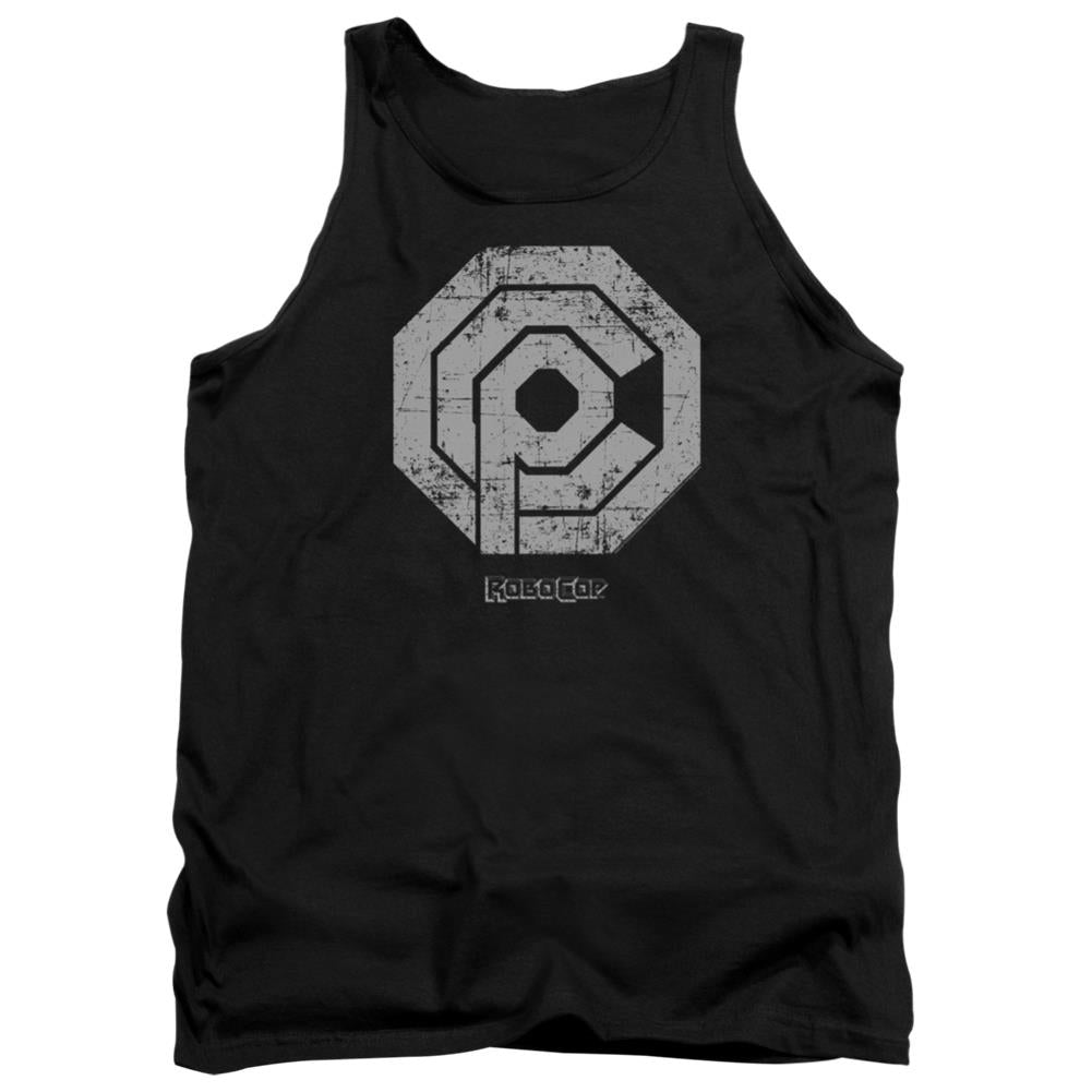 Robocop Distressed Ocp Logo Men's 18/1 Cotton Tank Top