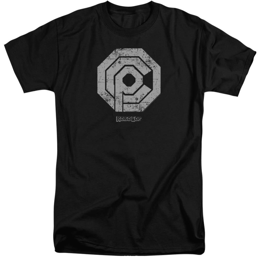 Robocop Distressed Ocp Logo Men's 18/1 Tall Cotton Short-Sleeve T-Shirt