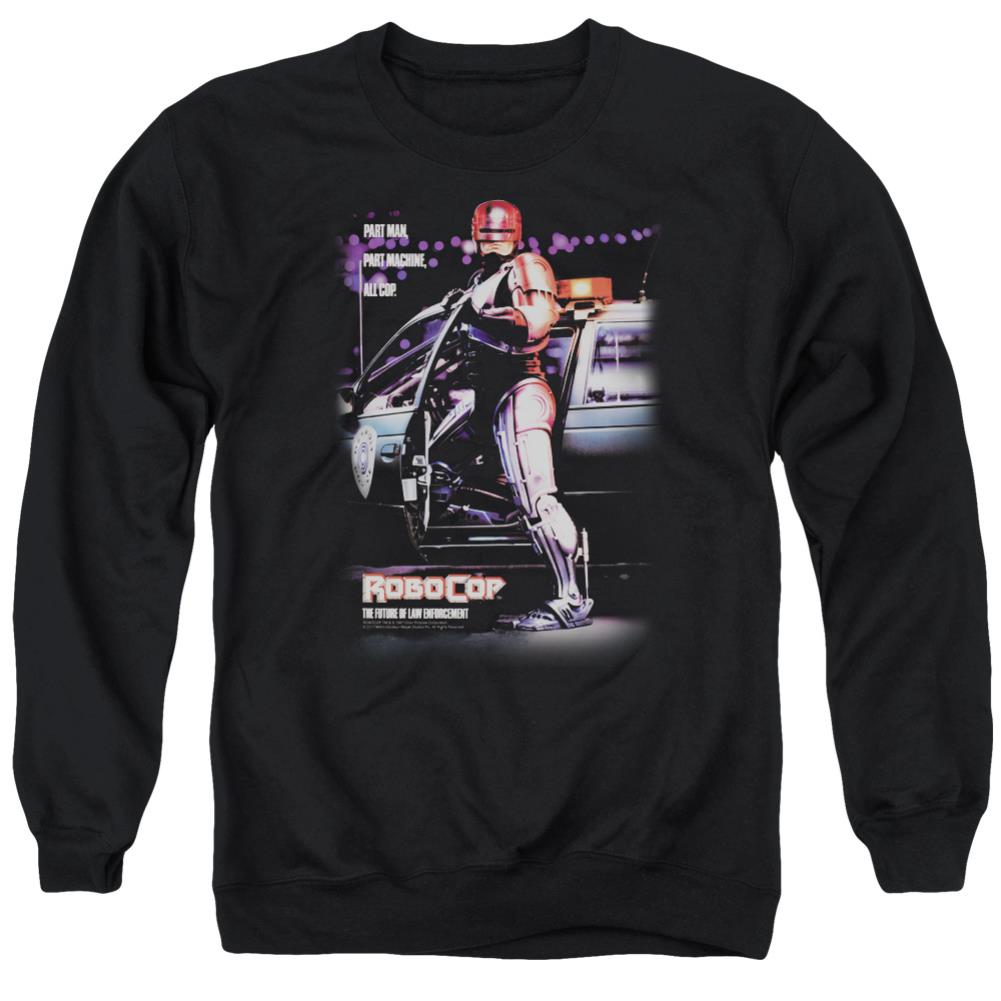 Robocop Poster Men's Crewneck 50 50 Poly Long-Sleeve T-Shirt