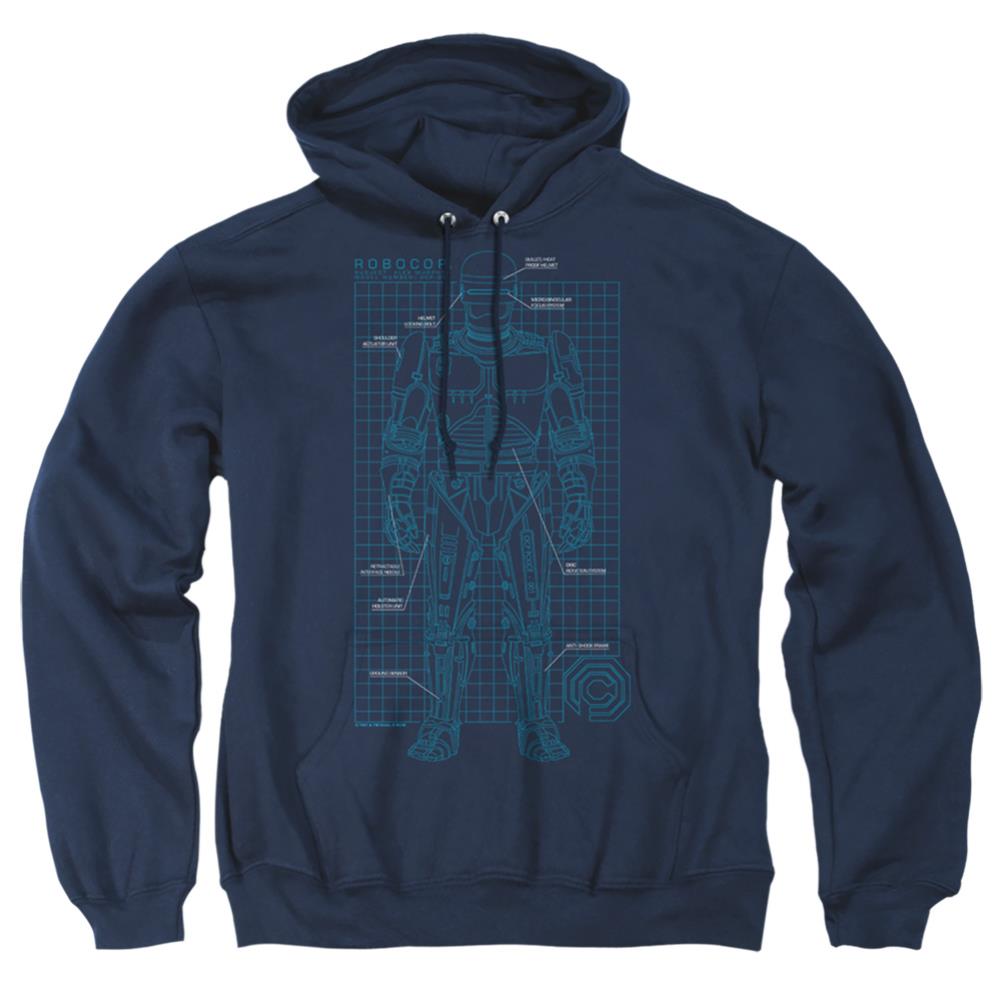 Robocop Schematic Men's Pull-Over 75 25 Poly Hoodie