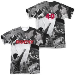 Rocky 40th Anniversay Collage (Front/Back Print) Men's Regular Fit Polyester Short-Sleeve T-Shirt