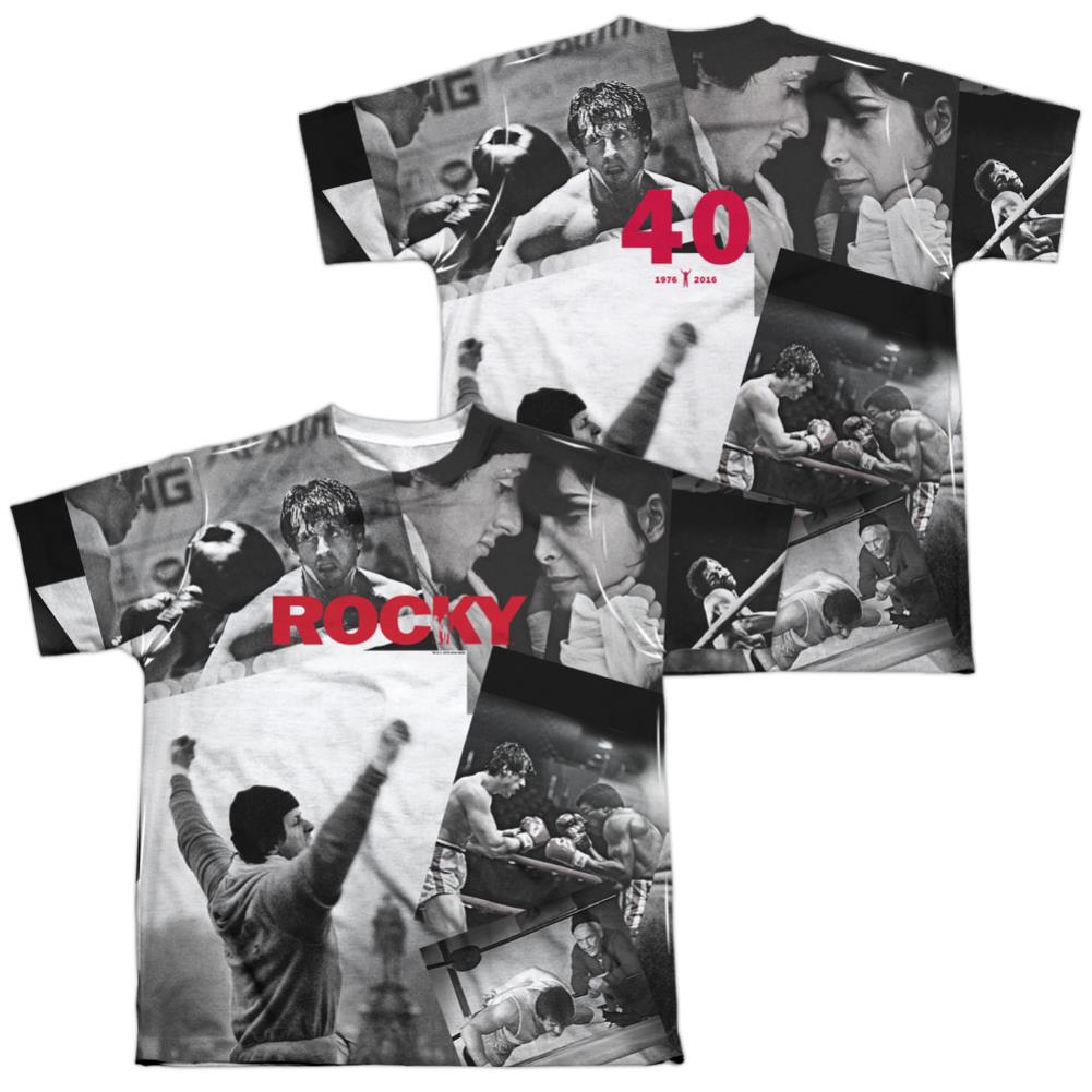 Rocky 40th Anniversay Collage (Front/Back Print) Youth Regular Fit Poly Short-Sleeve T-Shirt