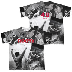 Rocky 40th Anniversay Collage (Front/Back Print) Youth Regular Fit Poly Short-Sleeve T-Shirt