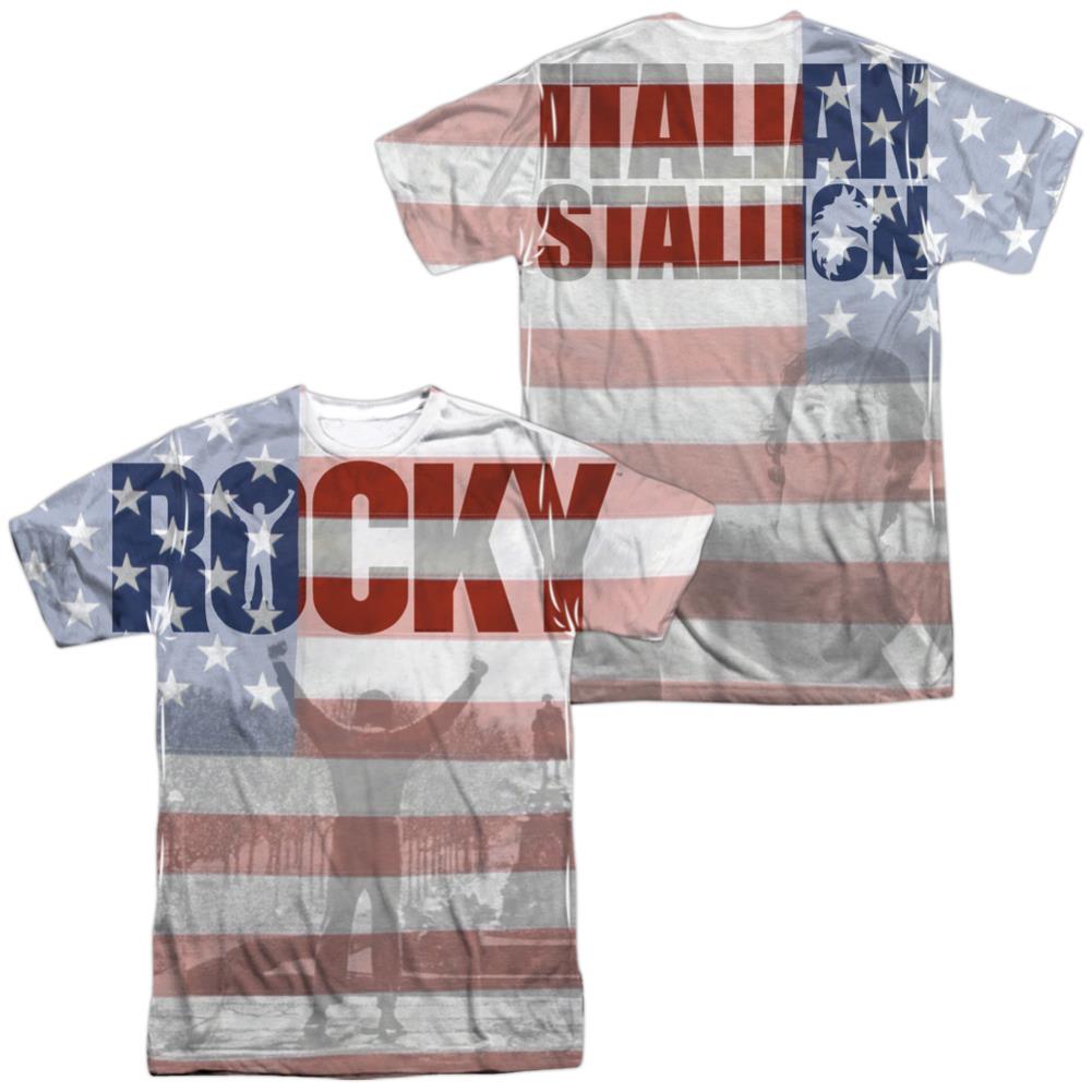 Rocky America (Front/Back Print) Men's Regular Fit Polyester Short-Sleeve T-Shirt
