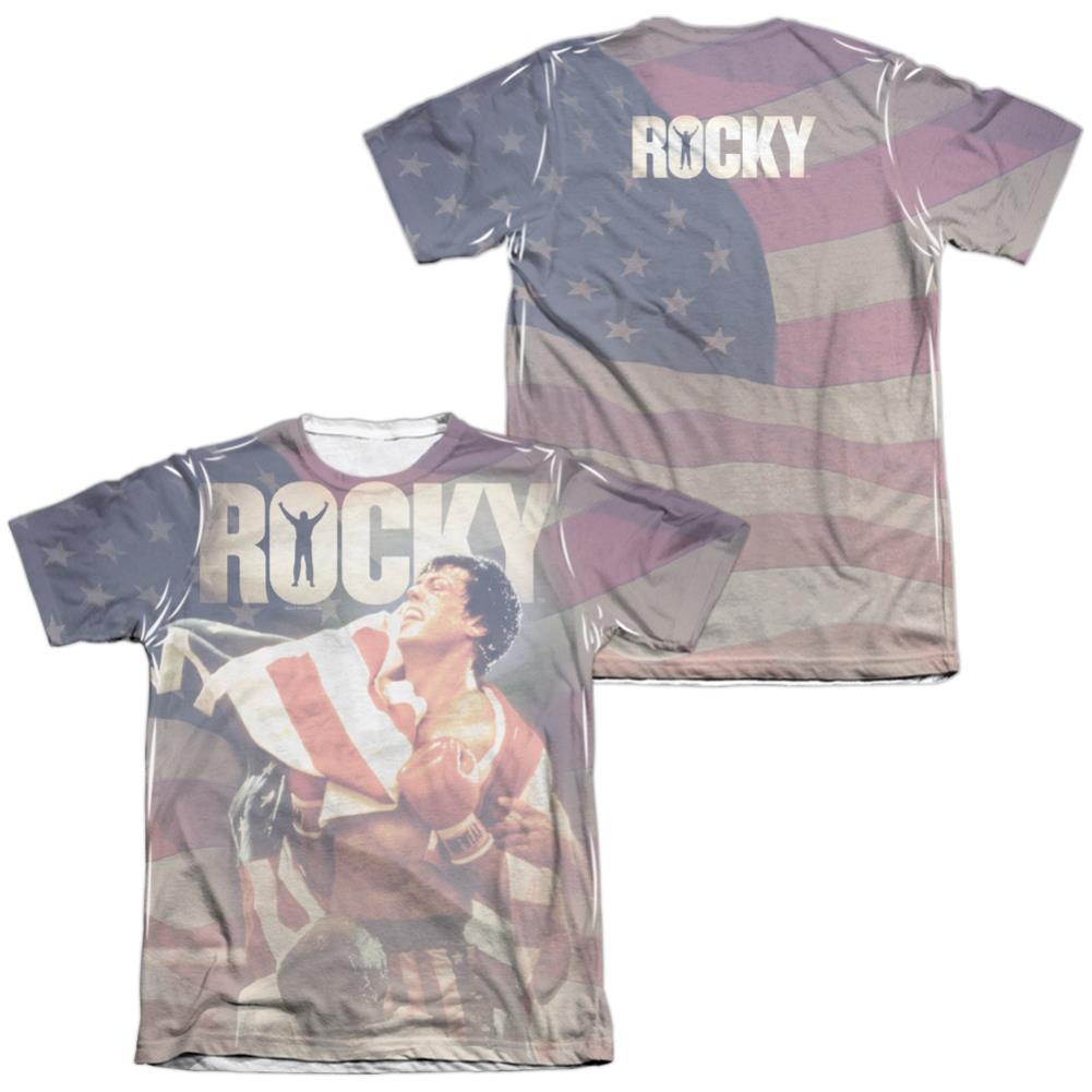 Rocky American Dreams (Front/Back Print) Men's Regular Fit Poly Cotton Short-Sleeve T-Shirt