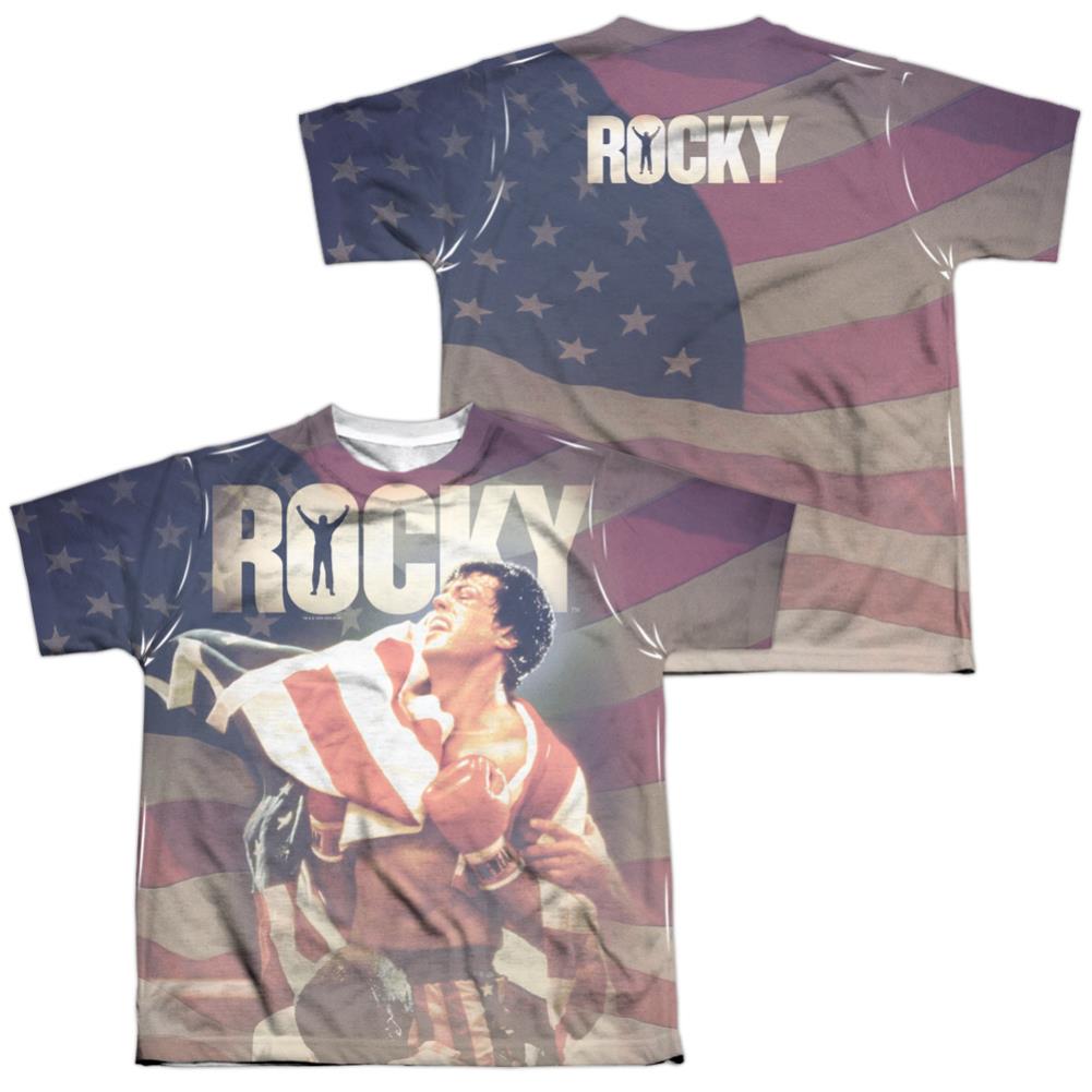 Rocky American Dreams (Front/Back Print) Youth Regular Fit Poly Short-Sleeve T-Shirt