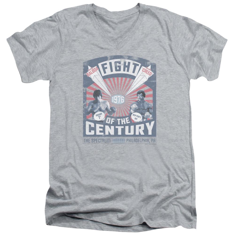 Rocky Balboa Creed Fight Poster Men's 30/1 Cotton Slim V-Neck T-Shirt
