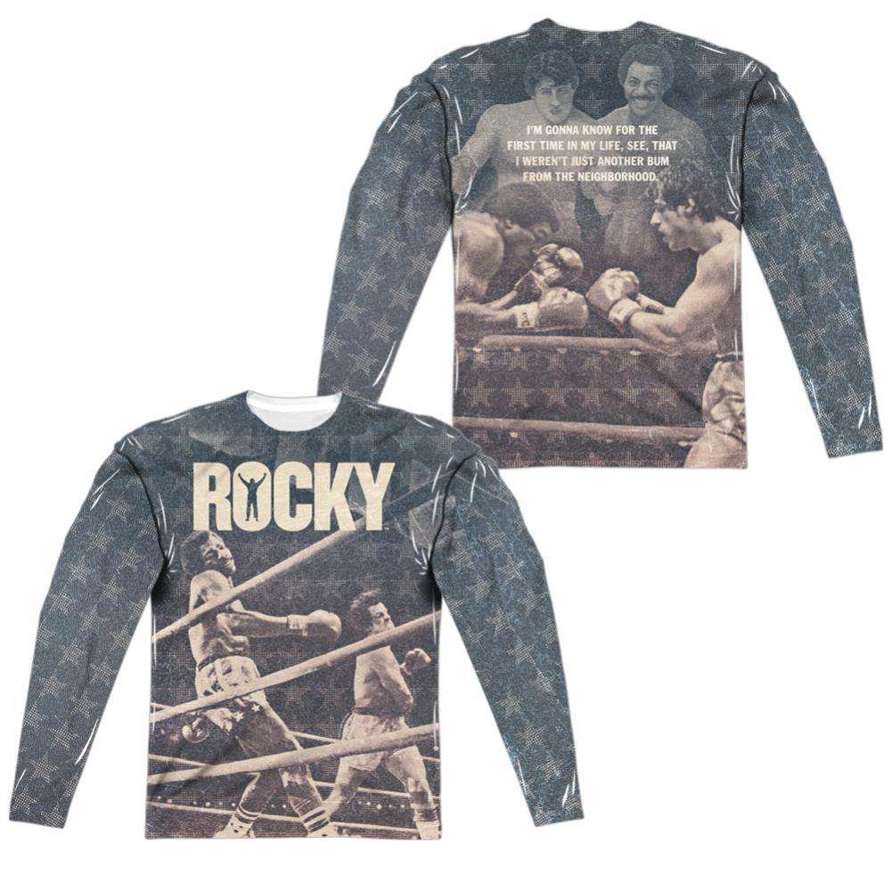 Rocky Battle (Front/Back Print) Men's Regular Fit Polyester Long-Sleeve T-Shirt