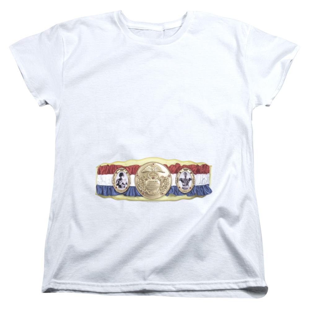 Rocky Championship Belt(Bottom Front) Women's 18/1 Cotton Short-Sleeve T-Shirt
