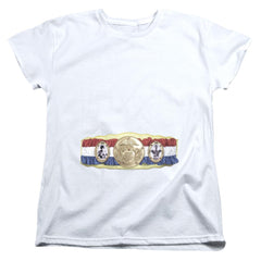 Rocky Championship Belt(Bottom Front) Women's 18/1 Cotton Short-Sleeve T-Shirt