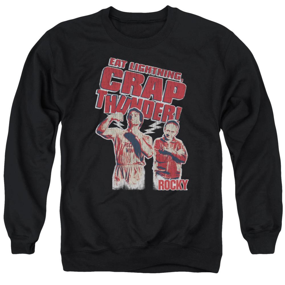 Rocky Eat Lightning Men's Crewneck 50 50 Poly Long-Sleeve T-Shirt