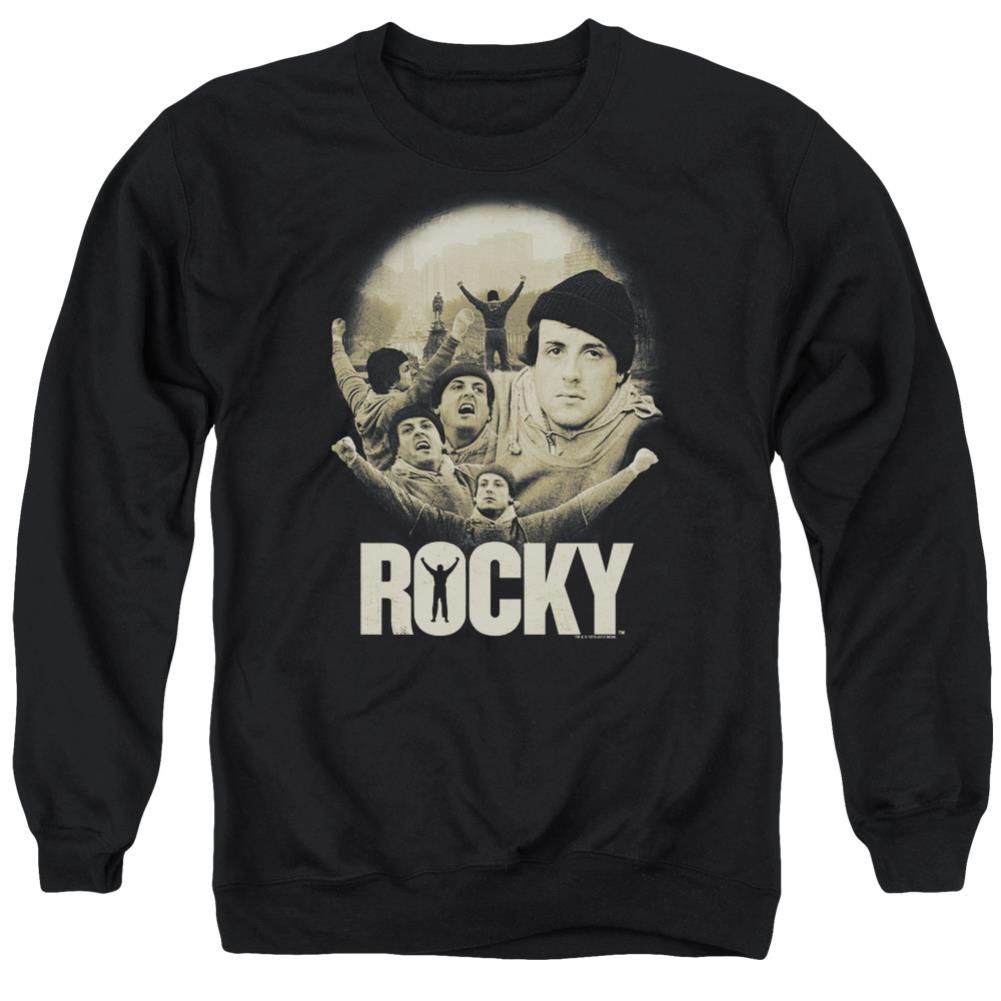 Rocky Feeling Strong Men's Crewneck 50 50 Poly Long-Sleeve T-Shirt