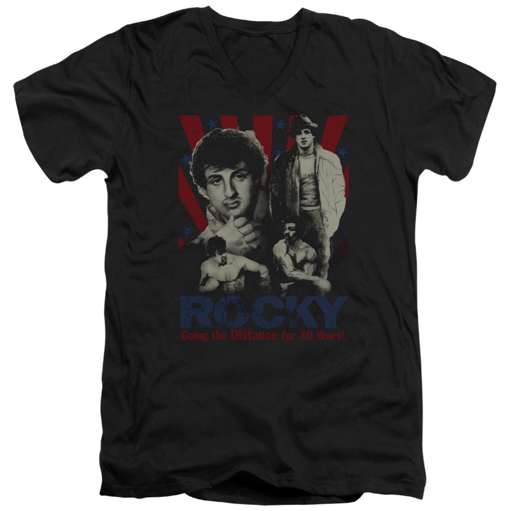 Rocky Going The Distance Men's 30/1 Cotton Slim V-Neck T-Shirt
